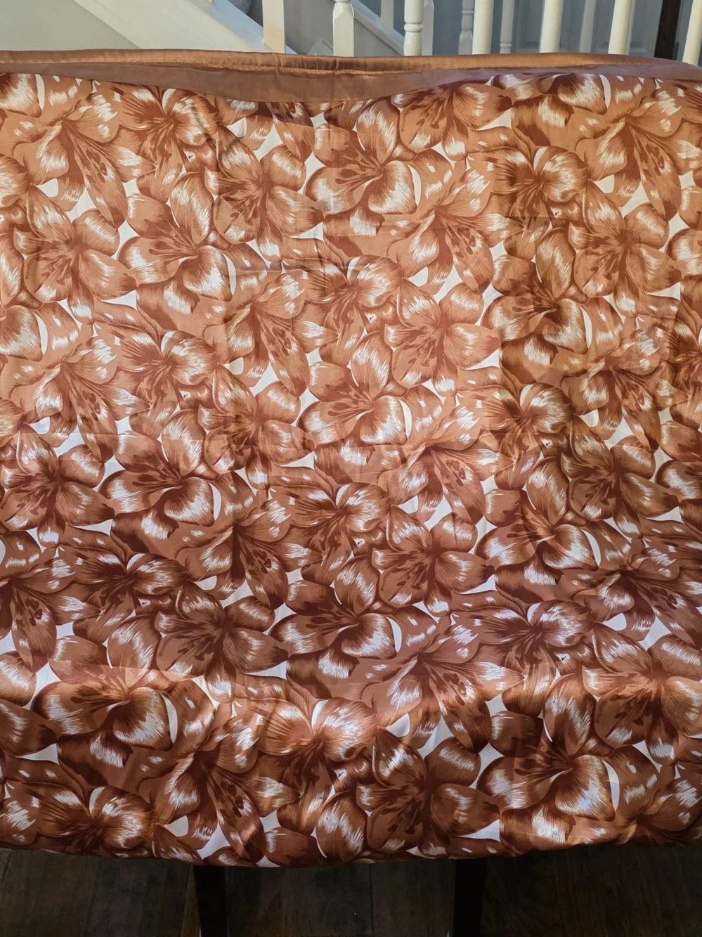 Bijoux Terner Rust Floral Satin Throw Pillowcase